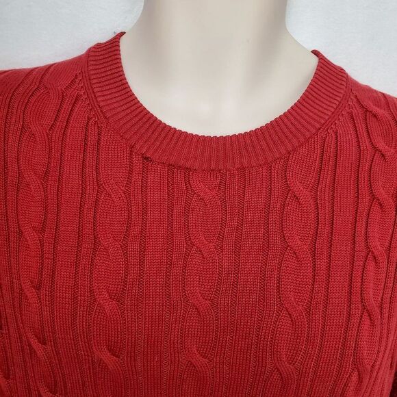 Mens RoundTree & Yorke Red XL Cable Sweater - Picture 7 of 8